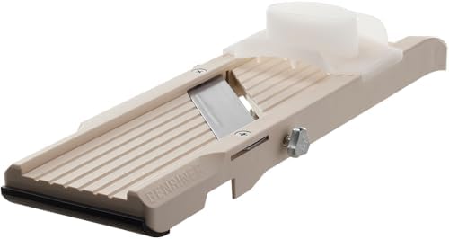 Mandoline Slicer with 4 Blades, Japanese Stainless Steel, BPA Free, 12.75 x 3.625-Inches, Beige