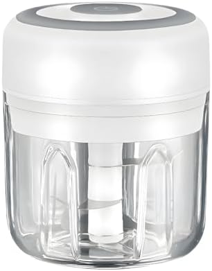 Electric Baby Food Maker & Garlic Chopper, USB Rechargeable Mini Processor, Easy Clean Design, 250ML (White) by PONDI