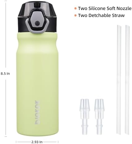 BJPKPK 18 oz Water Bottle with Straw & Handle, Insulated Stainless Flask - Image 4