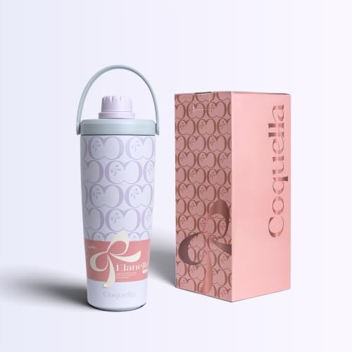Elanelle 20oz Insulated Stainless Steel Shaker Bottle with Storage Base, Strainer Lid Protein Shaker Cup for Gym, Ball-Free Quiet Mixing, Carry Handle, BPA-Free, Purple (C' Lilac) - Image 5