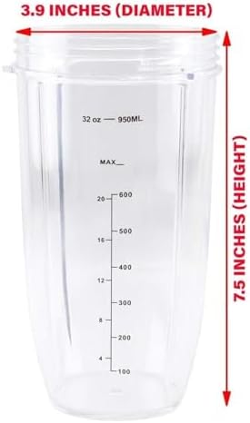 32 Oz Tall Colossal Cup Replacement Part Compatible With Nutri Bullet 600W 900W Blenders NB-101B NB-101S NB-201 - Image 2