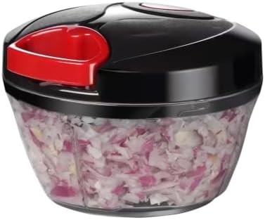 Manual Pull Mini Chopper 400ml – Handheld Vegetable Chopper for Onion, Garlic, Nuts, Herbs & Salad Prep – Compact Food Processor with Sharp Stainless Steel Blades, BPA-Free & Easy to Clean