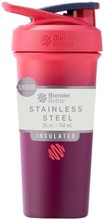 BlenderBottle Sport Sleek Stainless Steel Shaker Bottle 25 oz Sangria Ombre by BlenderBottle