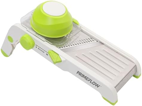 Mandoline Slicer for Kitchen — Adjustable Stainless Steel Vegetable Slicer with Safety Guard | 6 Thickness Settings | Julienne, Slice, Dice & Crinkle Cut | Compact & Foldable Food Slicer by PRIMEFLOW