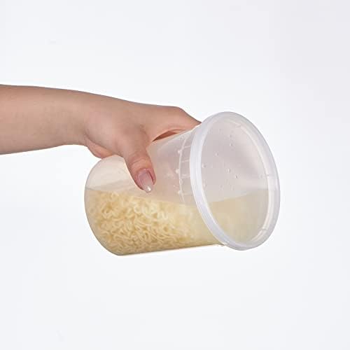 32oz Plastic Deli Containers, 24 Sets - Leakproof, Stackable, BPA Free, Microwavable, Freezer Safe