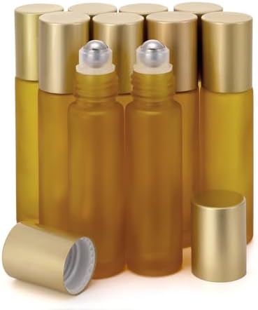Kesell 10ml Glass Roller Bottles for Essential Oils, 10-Pack by Kesell