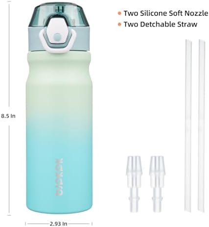 BJPKPK 18 oz Water Bottle with Straw & Handle, Insulated Stainless Flask - Image 4