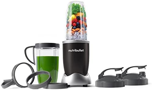 nutribullet® Pro 900W Personal Blender, 13-Piece Set, 32oz and 24oz Cups, Extractor Blade, Smoothies, Food Prep, Blends Ice and Frozen Fruit, Onyx Black, NB9-1301AK by Unknown