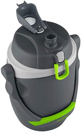 64 oz Hydration Bottle with Flip‑Up Spout, Foam Insulation, Carry Handle & Locking Lid, Half‑Gallon Water Jug for Sports, Workouts & Outdoor Use, Charcoal