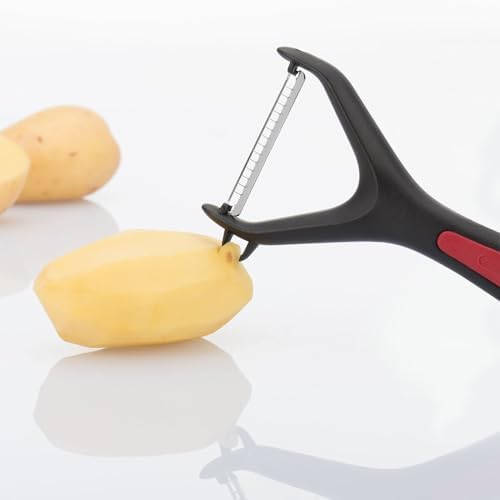 Germany Stainless Steel Julienne Vegetable Peeler (Red/Black)