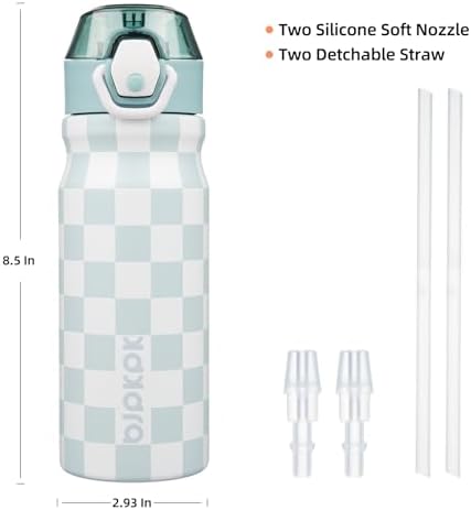 BJPKPK 18 oz Water Bottle with Straw & Handle, Insulated Stainless Flask - Image 4