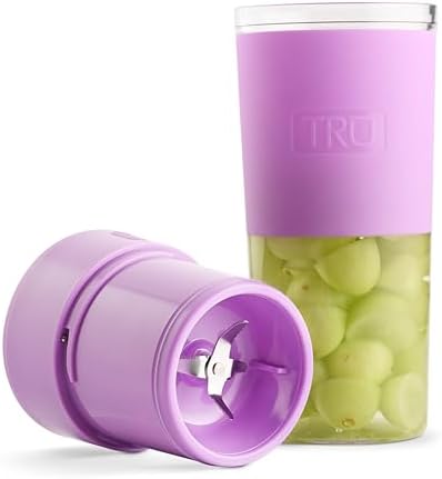 TRU Hydration Blender with Single-Button Operation & USB Rechargeable Battery - Mini Personal Blender for Fruit Smoothies - Portable Travel Blender for Single Servings - Purple - Image 2