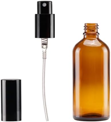 YIZHAO Amber Glass Spray Bottles 4oz, with Small Fine Mist Spray, Metal Cap, Refillable for Essential Oil,Travel,Cleaning,Perfume,Aromatherapy,Makeup – 4 Pcs - Image 4