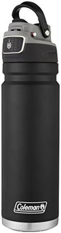 Coleman Autoseal FreeFlow Stainless Steel Water Bottle, Black, 24oz