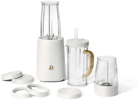 Personal Blender 12-Piece Set, 240W Motor, Emulsifying Stainless Steel Blade System, 16oz Travel Cup with Straw, BPA-Free Dishwasher Safe Jars by Unknown