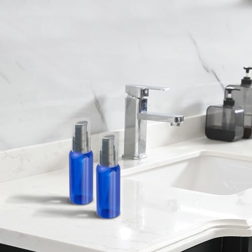 10pcs Travel Pump Bottles for Toiletries, 2oz Small Plastic Refillable Soap Dispenser with Black Pump for Lotion Shampoo Oil, Blue - Image 6