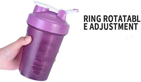 400 ML Shaker Bottle-Perfect for Protein Shake and Pre Work Out-BPA free,Leak Proof,w. Stainless Steel Whisk Ball,Wide Mouth-Classic Shaker Bottle-2 Packs (16OZ-400ML, PURPLE&PINK) - Image 4