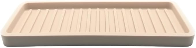 Silicone Sink and Surface Organizer Tray, Sponge Holder, Vanity Tray, Trivet, Heat Safe, Dishwasher Safe, for Bathroom and Kitchen Organization (Sand Dollar, 9"x3.5")