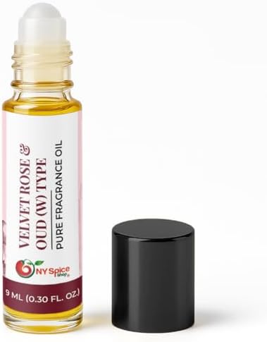 NY Spice Shop Velvet Rose & Oud W Type Musk Fragrance – Pack of 1 Velvet Roses Musk & Unisex Musky Scent – Rich Floral Aroma with Warm Wood Accord – Traditional Arabian Scent for Rose Lovers by NYSpiceShop
