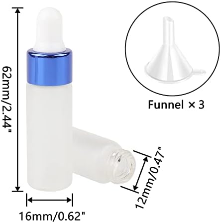 Kesell 50 Pack 5ml Frosted Glass Dropper Bottles for Essential Oils - Image 3