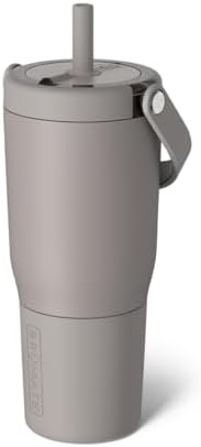 BrüMate Resa 25oz 100% Leakproof Travel Tumbler with Handle & Straw | Flexible SoftSip Straw | Silicone Sleeve for Durability | Stainless Steel | Cup Holder & Travel Friendly Water Bottle | (Mocha) by Br%C3%BCMate