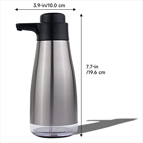 15oz Liquid Soap Dispenser for Dish and Hand Soap Stainless Finish