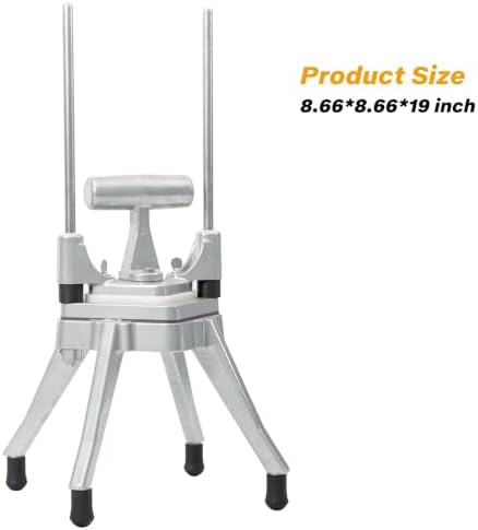Commercial Vegetable Fruit Chopper Stainless Steel French Fry Cutter w/ 4 Blades 1/4" 3/8" 1/2" Vegetable Chopper Dicer Cutter for Potato Tomato Onion Mushroom (1/2+3/8+1/4inch & 6 wedge) - Image 4