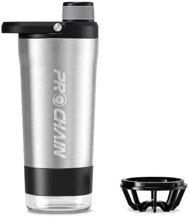 PROCHAIN Insulated Stainless Steel Protein Shaker Bottle, 20oz Metal Mixer by PROCHAIN