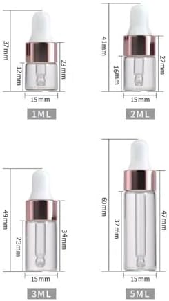Eye Dropper Bottle Rose for Essential Oils, 4pcs of 1-5ml Glass with Eye Droppers, Leak Proof Travel - Image 5
