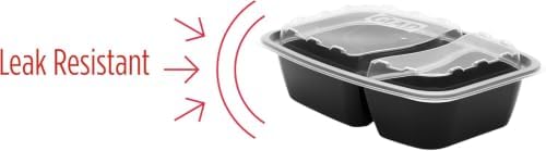 Take-Aways 28 oz 2-Compartment Food Storage Containers, 90 Pack, Snap-Seal Lids, Made in North America, Microwave, Freezer & Dishwasher Safe