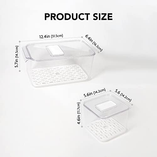 3 Pack Fridge Fruit Storage Containers, Lettuce Keeper Produce Saver