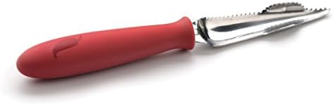 Endurance Collection Vegetable Core & Seed Remover, Tomato, Zucchini, Jalapeno Pepper Corer Tool, Dishwasher Safe, 8.25" Overall Length, Stainless Steel Blade, Red Handle