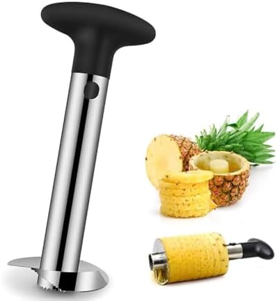 Stainless Steel Pineapple Slicer with Removable Handle | Pineapple Peeler for Core Removal