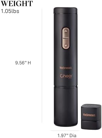 X Cheer Moda Electric Sparkling Wine Opener – Automatic Champagne Bottle Opener with Cork Release & Stopper – Stainless Steel Electric Wine Tool – Battery Powered – U.S. Exclusive