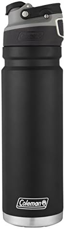Coleman Autoseal FreeFlow Stainless Steel Water Bottle, Black, 24oz
