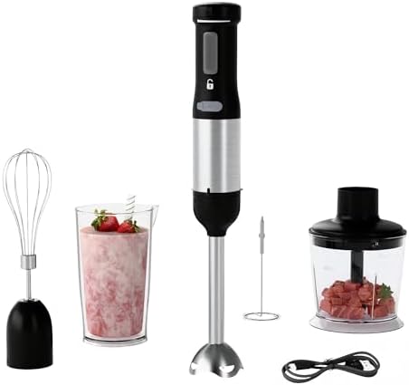 Air Fryer Cordless Immersion, 5-in-1 Variable Speed blender handheld,Rechargeable with 2000mAh Battery, BPA-Free & Dishwasher-Safe Accessories,Jet by WHUTO