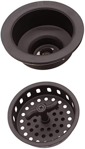 A213-12 3-1/2" Wing Nut Twist Style Large Kitchen Sink Basket Strainer, Oil Rubbed Bronze