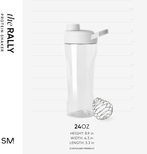 Simple Modern Rally Plastic Protein Shaker Bottle with Ball | 24oz Leakproof Cup for Protein Shakes, Mixes, Electrolytes, Pre Workout | Winter White Mix - Image 5