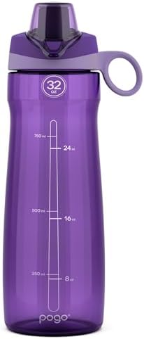 Pogo BPA-Free Plastic Water Bottle with Chug Lid, Purple, 32 oz. by Pogo