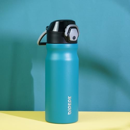 BJPKPK 18 oz Water Bottle with Straw & Handle, Insulated Stainless Flask - Image 5