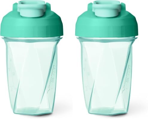 YETI Yonder Helimix Vortex Blender Shaker Bottle Holds up to 20oz | No Blending Ball or Whisk | USA Made | Portable Pre Workout Whey Protein Drink Shaker Cup | Dishwasher Safe, Seafoam (Pack of 2) by YETI