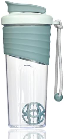 Protein Shaker Bottle 24oz – Teal Transparent Tritan with Measurement Scale, Silicone Grip & Teal Shaker Ball – Perfect for Protein Shakes, Smoothies, and Supplements by kuoleopa
