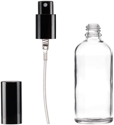 YIZHAO Clear Glass Spray Bottles 4oz, with Small Fine Mist Spray, Metal Cap, Refillable for Essential Oil,Travel,Cleaning,Perfume,Aromatherapy,Makeup – 4 Pcs - Image 4