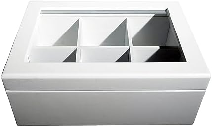 Wooden Tea Organizer For Tea Bags, White