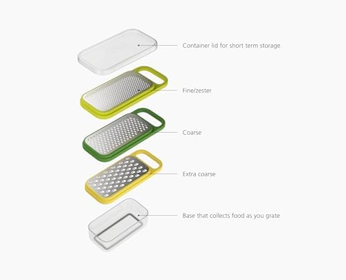 Joseph Joseph Multi-Grate & Store Cheese Grater & Zester Set, 3-in-1 Box Grater with Food Storage Container - Image 5
