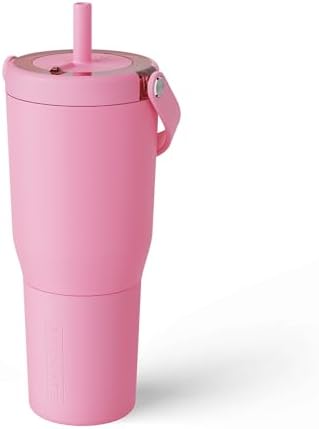 BrüMate Resa 35oz 100% Leakproof Travel Tumbler with Handle & Straw | Flexible SoftSip Straw | Silicone Sleeve for Durability | Stainless Steel | Cup Holder & Travel Friendly Water Bottle | (Primrose) by Br%C3%BCMate