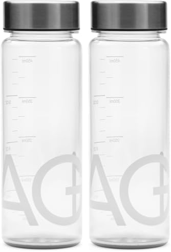 AG1 Shaker Bottle 16oz | BPA Free with Stainless Steel Lid | Travel-Ready (Pack of 2) by Unknown
