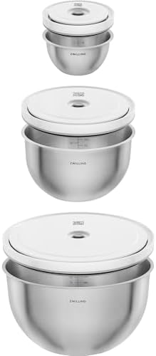 ZWILLING Fresh & Save BOWLS 3-pc Stainless Steel Vacuum Bowl Set, Airtight Food Storage Containers for Meal Prep and Leftovers, Durable, BPA-Free, Stackable