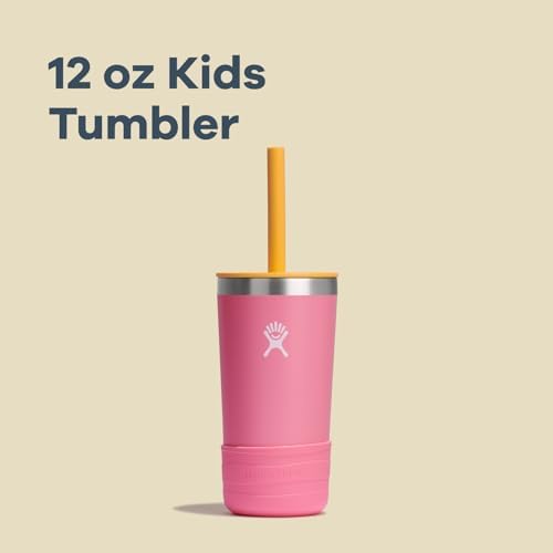 Hydro Flask Kids 12 Oz Tumbler with Lid and Straw for School - Insulated Stainless Steel in Seaspray Blue