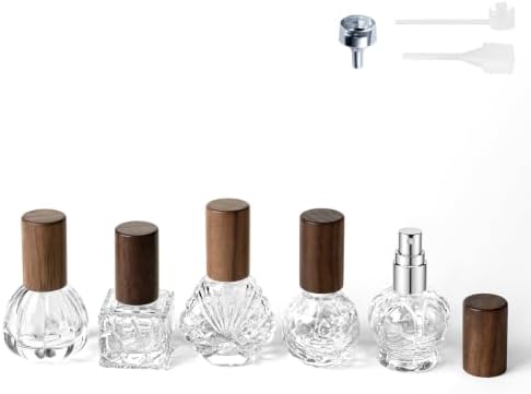 Perfume Bottles, Refillable Spray Bottles (Walnut-10ml,13ml,13ml,14ml,15ml) by Unknown